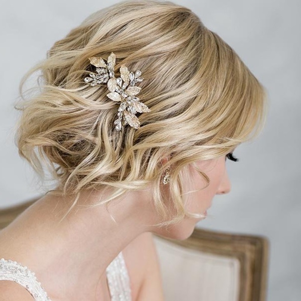 Bel Aire Bridal Hair Comb Crystal Gold New with Tags